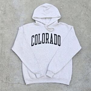 University Of Colorado Mens Size M White Graphic Print University Hoodie